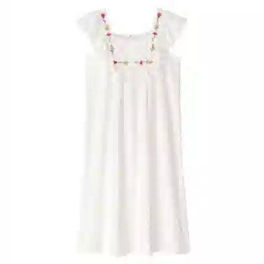 歌倩雅 休闲凉感舒适透气无袖睡裙 女款 白色