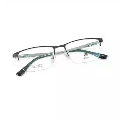 【联系客服可配度数】 康视顿 商务钛材镜框极简半框近视眼镜架光学 纯钛 方形 光学镜架 男款