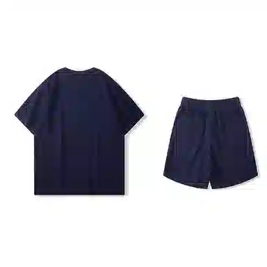 我是大卫 新款宽松男韩版潮流圆领短袖透气休闲运动套装 男款