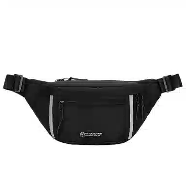 维多利亚旅行者 休闲百搭大容量潮流运动多拉链口袋防泼水 涤纶 斜挎包胸包 常规 男款 黑色
