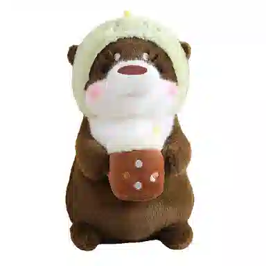 安之静雅 变身水獭 卡皮巴拉 水豚抱枕娃娃 玩偶 毛绒公仔