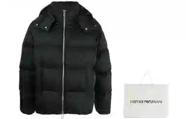 Emporio Armani FW22 Classic Logo Print Jacket Black