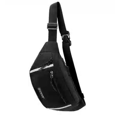 维多利亚旅行者 休闲百搭大容量潮流运动多拉链口袋防泼水 涤纶 斜挎包胸包 常规 男款 黑色