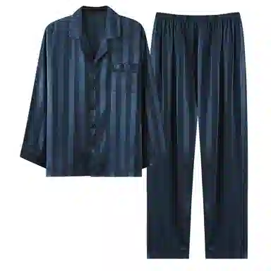 欧迪芬 舒适透气长袖亲肤凉感长裤睡衣套装 男款