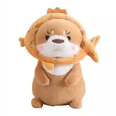 安之静雅 变身水獭 卡皮巴拉 水豚抱枕娃娃 玩偶 毛绒公仔