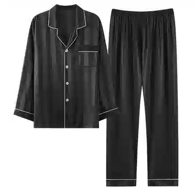 欧迪芬 舒适透气长袖亲肤凉感长裤睡衣套装 男款