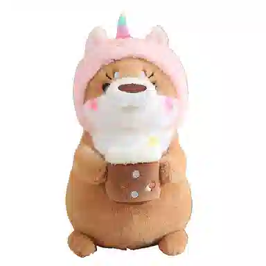 安之静雅 变身水獭 卡皮巴拉 水豚抱枕娃娃 玩偶 毛绒公仔