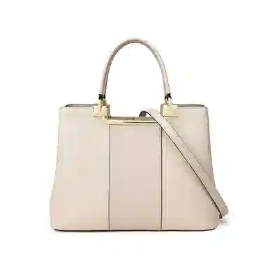 红蜻蜓 经典妈妈包复古简约设计通勤实用大容量拉链开合 牛皮 单肩包斜挎包手提包 常规 女款 米白色