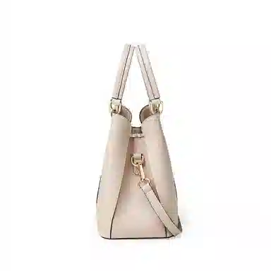 红蜻蜓 经典妈妈包复古简约设计通勤实用大容量拉链开合 牛皮 单肩包斜挎包手提包 常规 女款 米白色