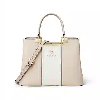 红蜻蜓 经典妈妈包复古简约设计通勤实用大容量拉链开合 牛皮 单肩包斜挎包手提包 常规 女款 米白色