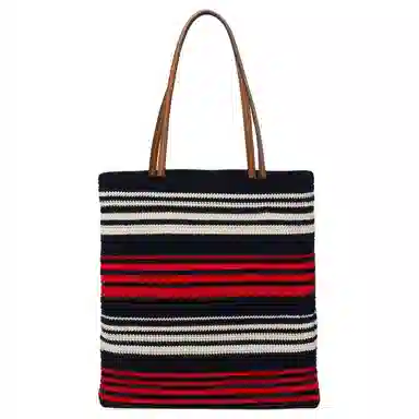 Miu Miu Embroidered Logo Tote Bag Blue Red White