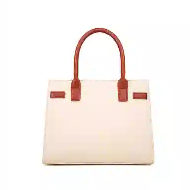 维尼奥 大气国风百合花刺绣小众大容量优雅妈妈 合成革 手提包单肩斜挎包 女款 米白色/杏色