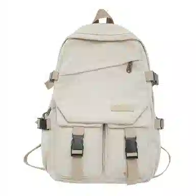 醇龙 男女通用多色帆布多口袋简约百搭大容量双肩包背包