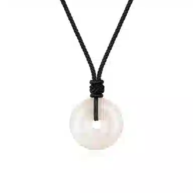 梦金园 平安扣吊坠 经典圆环玉髓挂坠 招财如意呈祥玉坠子 男女同款 礼物礼盒