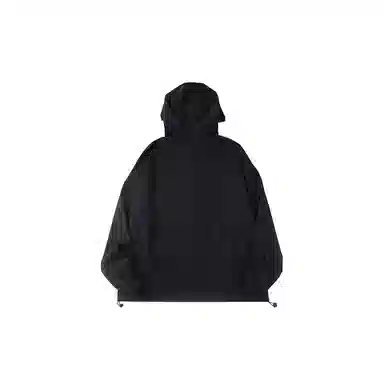 我是大卫 纯色连帽套头宽松长袖夹克外套 男款 黑色