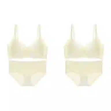 莫代尔 小胸聚拢显大轻薄内衣收副乳防下垂上托无痕平滑侧收提拉舒适简约立体文胸 女款 组合装