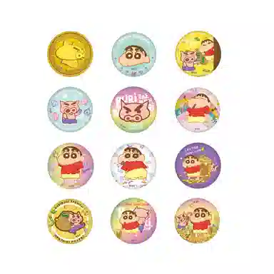 简动文创 蜡笔小新角色 马口铁 钱袋子系列 徽章 周边吧唧卡通可爱玩具