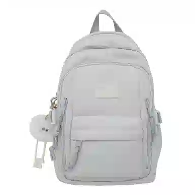 醇龙  尼龙男女通用多色书包大容量学生轻便减负护脊高颜值背包纯色多口袋双肩包