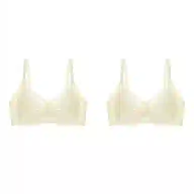 莫代尔 小胸聚拢显大轻薄内衣收副乳防下垂上托无痕平滑侧收提拉舒适简约立体文胸 女款 组合装