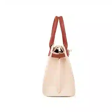 维尼奥 大气国风百合花刺绣小众大容量优雅妈妈 合成革 手提包单肩斜挎包 女款 米白色/杏色