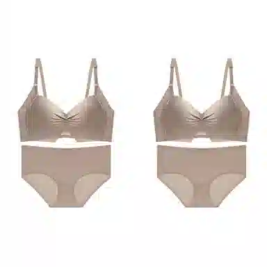 莫代尔 小胸聚拢显大轻薄内衣收副乳防下垂上托无痕平滑侧收提拉舒适简约立体文胸 女款 组合装