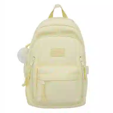 醇龙  尼龙男女通用多色书包大容量学生轻便减负护脊高颜值背包纯色多口袋双肩包