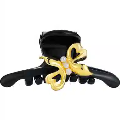 秦福炫 爱心蝴蝶 简约时尚后脑勺半盘发八字鲨鱼 发夹 女款