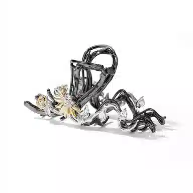 秦福炫 向日葵太阳花抓夹轻奢精致小众设计感鲨鱼夹后脑勺盘发 发夹 女款