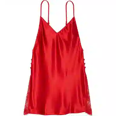 Victoria's Secret Satin Plunge Lace Inset Slip Lipstick V