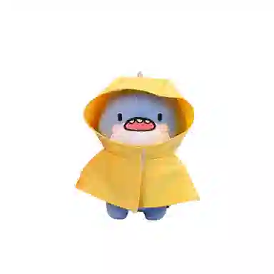 一点潮玩 雨衣肥肥鲨钥匙扣 挂饰可爱卡通娃娃 玩偶 毛绒挂件
