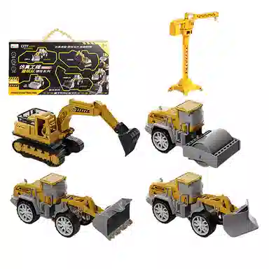妙贝乐 城市工程卡车 惯性滑行 挖掘机 吊机 推土机 有趣 玩具