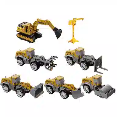 妙贝乐 城市工程卡车 惯性滑行 挖掘机 吊机 推土机 有趣 玩具