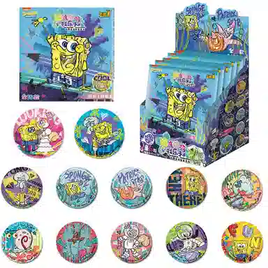 卡游 海绵宝宝 海底涂鸦找乐子 马口铁 徽章