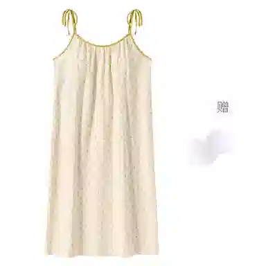 棉购 碎花含胸垫套头吊带睡裙 女款 黄色