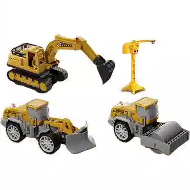 妙贝乐 城市工程卡车 惯性滑行 挖掘机 吊机 推土机 有趣 玩具