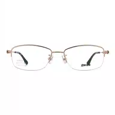 【联系客服可配度数】 康视顿 近视眼镜框超轻钛材半框优雅镂空镜腿时尚 钛β钛 方形 光学镜架 女款