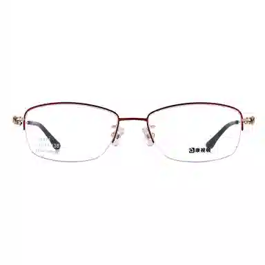 【联系客服可配度数】 康视顿 近视眼镜框超轻钛材半框优雅镂空镜腿时尚 钛β钛 方形 光学镜架 女款