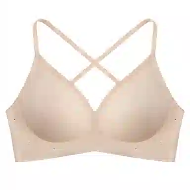 素肌良品 纯色小胸聚拢显大隐形无痕文胸 女款