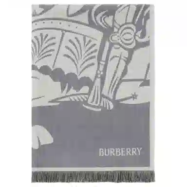 Burberry Embroidered Logo Scarf Brown
