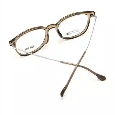 【联系客服可配度数】 康视顿 冷茶色近视素颜 板材镜架β钛 方形 光学镜架 男女同款情侣款