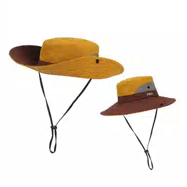 匹克 户外防晒登山运动通风透气可折叠轻盈 大帽檐拼色 聚酯纤维 渔夫帽 男女同款情侣款