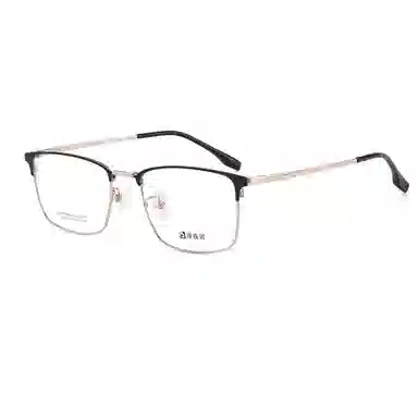 【联系客服可配度数】 康视顿 方框眼镜框男β纯钛近视眼镜复古 钛β钛 眉毛框/眉线框 镜架 男款 可选蔡司明月依视路凯米镜片