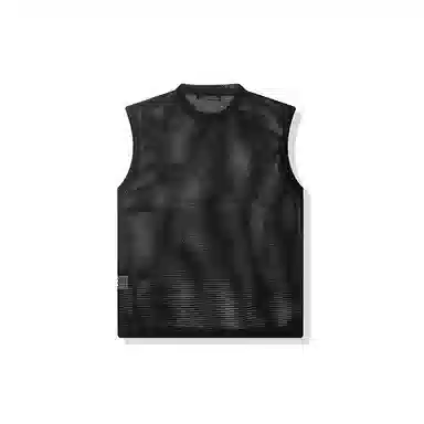 我是大卫 慵懒风透气韩版休闲个性无袖背心 男款 黑色