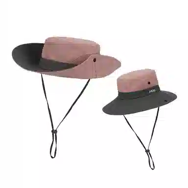 匹克 户外防晒登山运动通风透气可折叠轻盈 大帽檐拼色 聚酯纤维 渔夫帽 男女同款情侣款