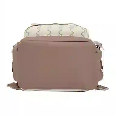 巴布豆 休闲时尚拉链开合 牛津布 胸包 常规 男女同款情侣款 米白棕/米白红/纯黑色