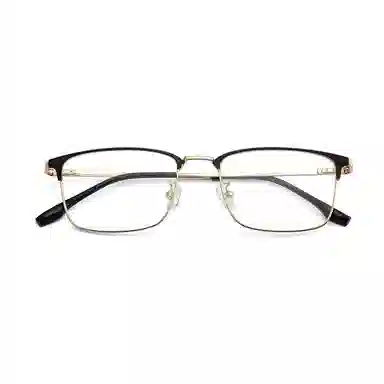 【联系客服可配度数】 康视顿 方框眼镜框男β纯钛近视眼镜复古 钛β钛 眉毛框/眉线框 镜架 男款 可选蔡司明月依视路凯米镜片