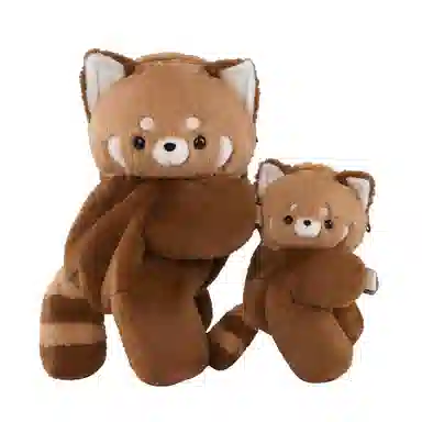 Baozhu Panda Plush Backpack Brown