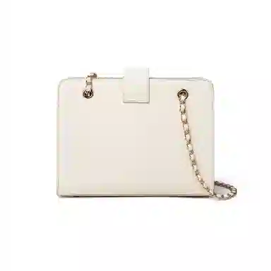 红蜻蜓 轻奢小众设计小香风高级感菱格金属双链条 牛皮 单肩包腋下包斜挎包 常规 女款 黑色