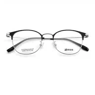 【联系客服可配度数】 康视顿 韩版潮钛小脸复古框 钛β钛板材脚套 眉毛框/眉线框 光学镜架 女款