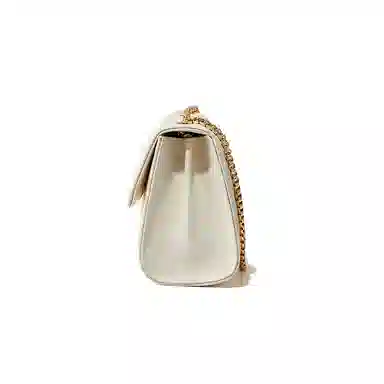 红蜻蜓 经典复古潮流时尚小众简约高级感通勤百搭菱格大容量 牛皮真皮 链条小方包斜挎单肩包 常规 女款 黑色/白色